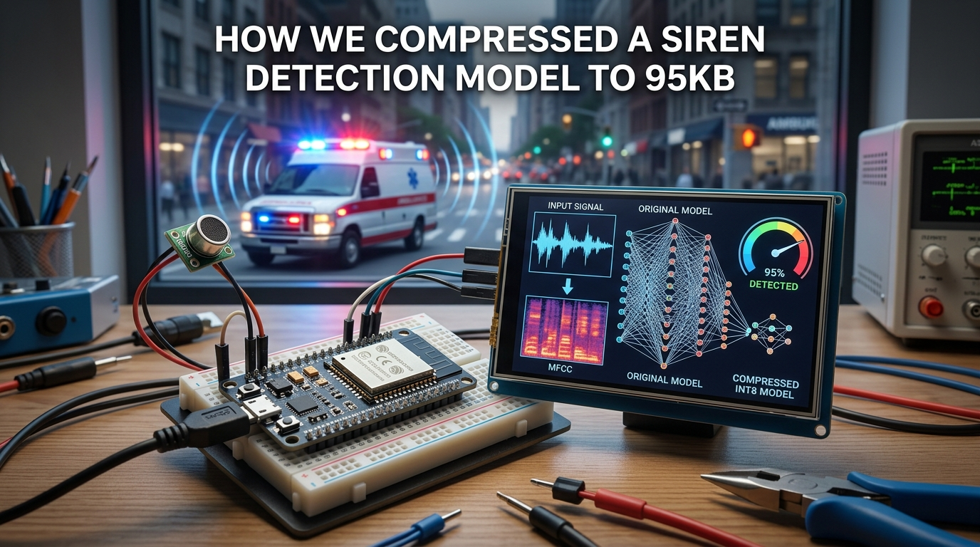 How We Compressed a Siren Detection Model to 95KB